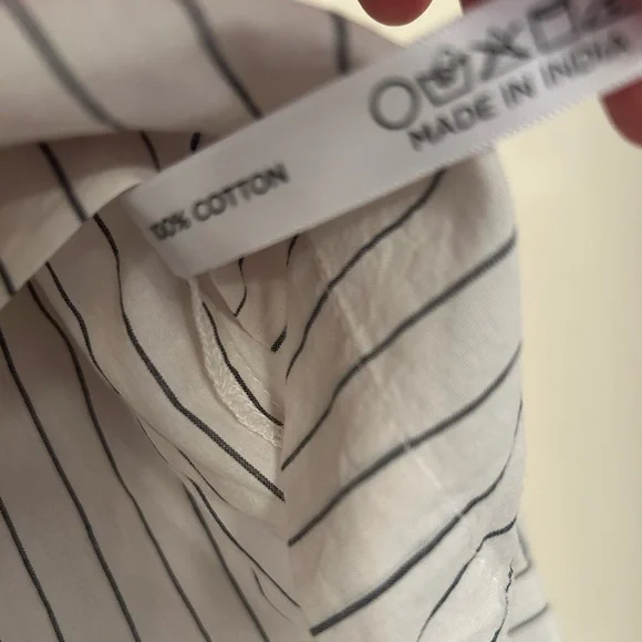 Tuckernuck Pacific Stripe Augustus Shirt Small Cropped Strip, 3/4 Sleeve - Picture 5 of 6